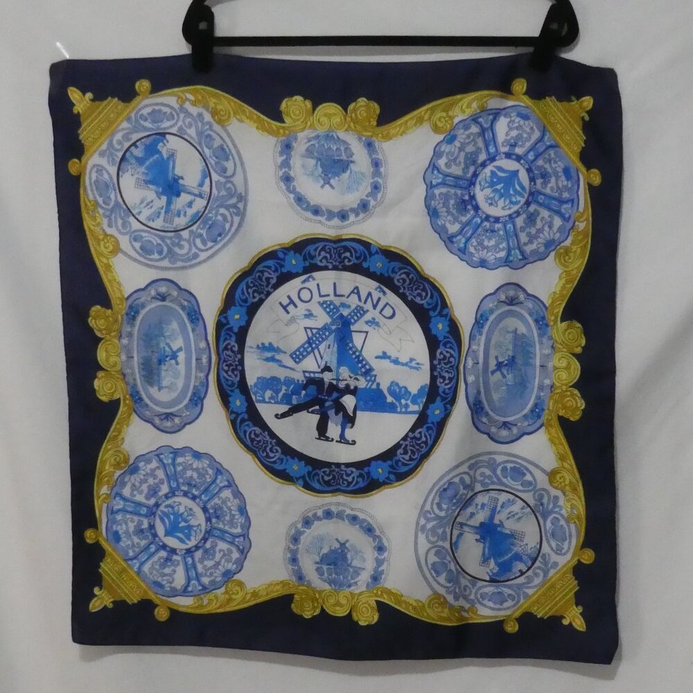 Unbranded | OS | Blue White Gold | Holland Souvenir Scarf